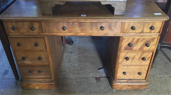 Victorian light  mahogany pedestal desk